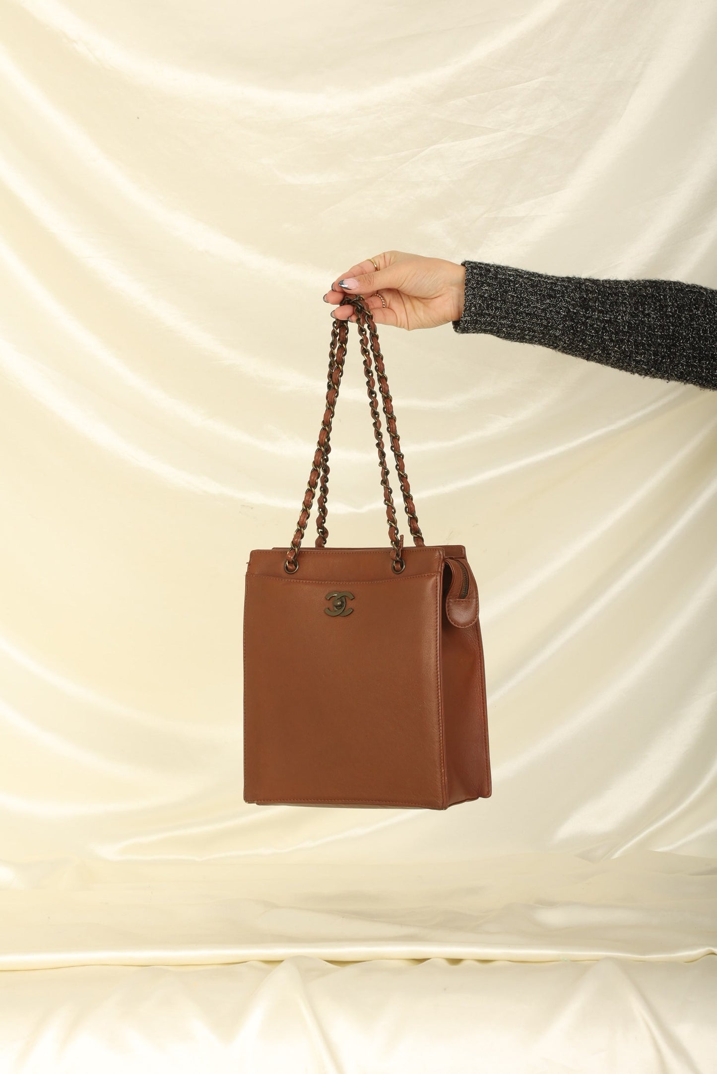 Chanel 1997 Calfskin Turnlock Tote