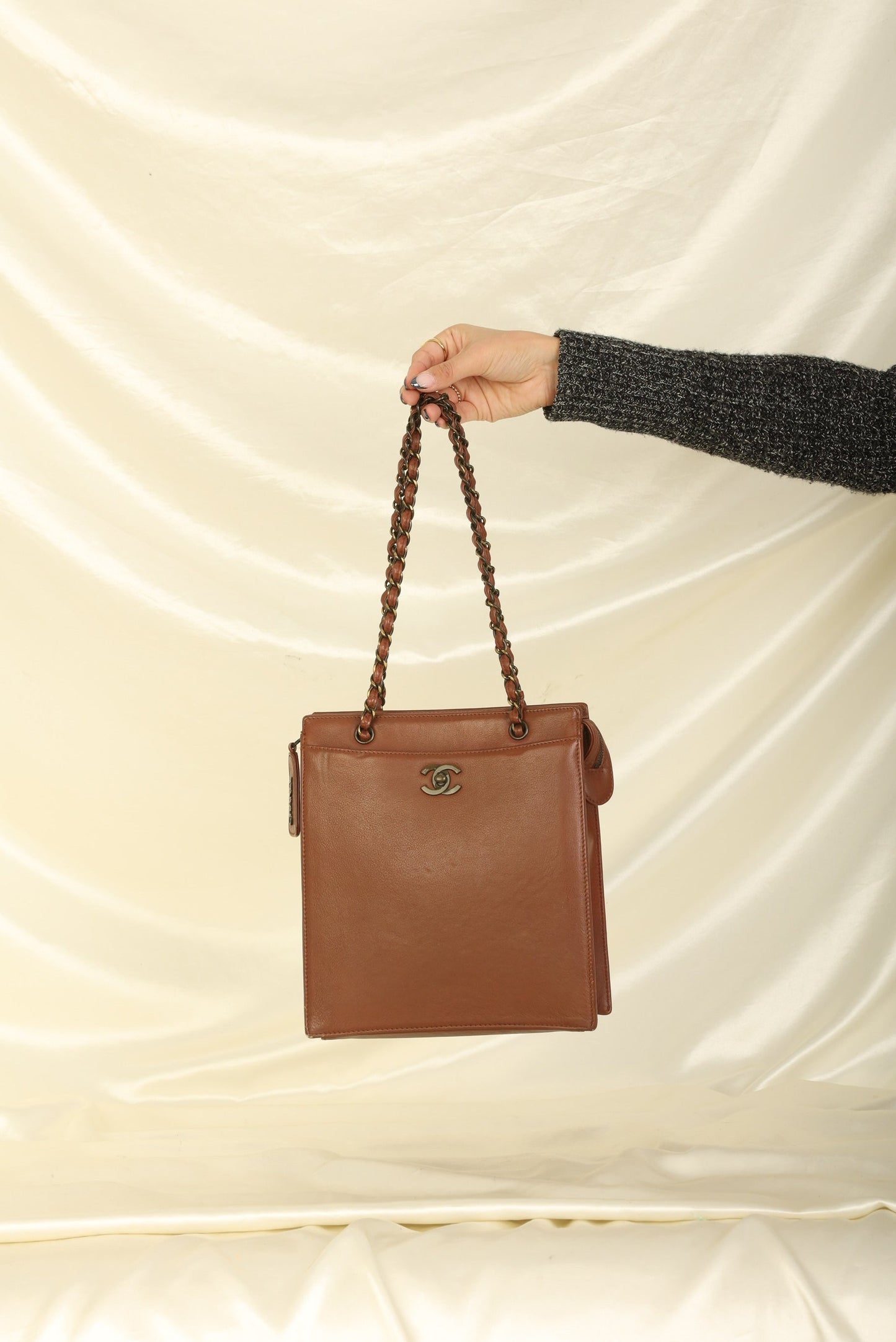 Chanel 1997 Calfskin Turnlock Tote