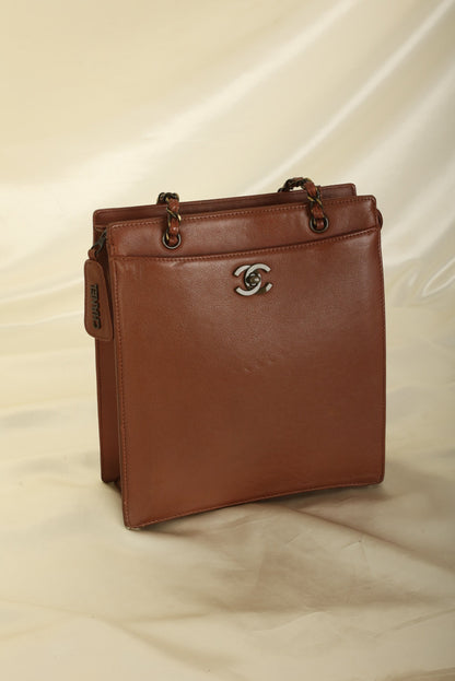 Chanel 1997 Calfskin Turnlock Tote
