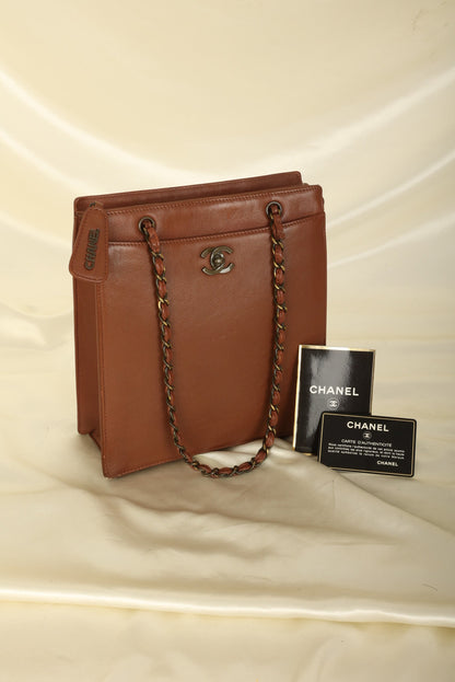 Chanel 1997 Calfskin Turnlock Tote