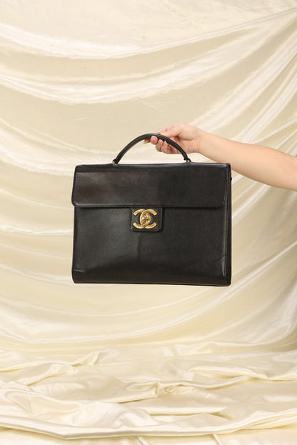 Chanel XL Logo Caviar Briefcase Bag