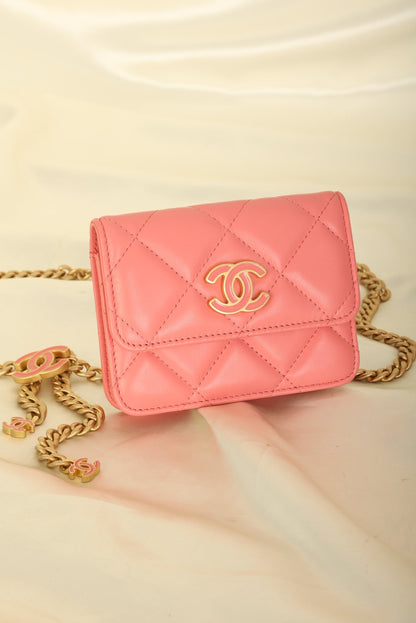 Chanel 2021 Lambskin Chain Waist Bag