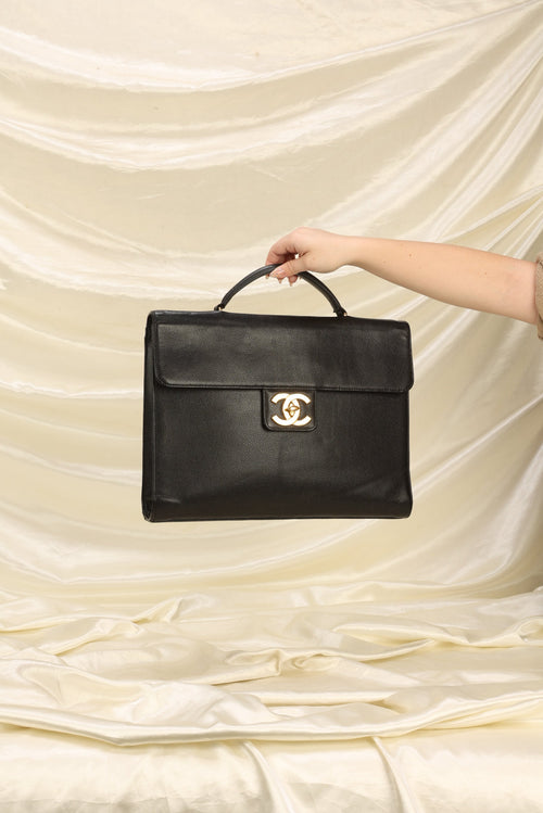 Chanel XL Logo Caviar Briefcase Bag
