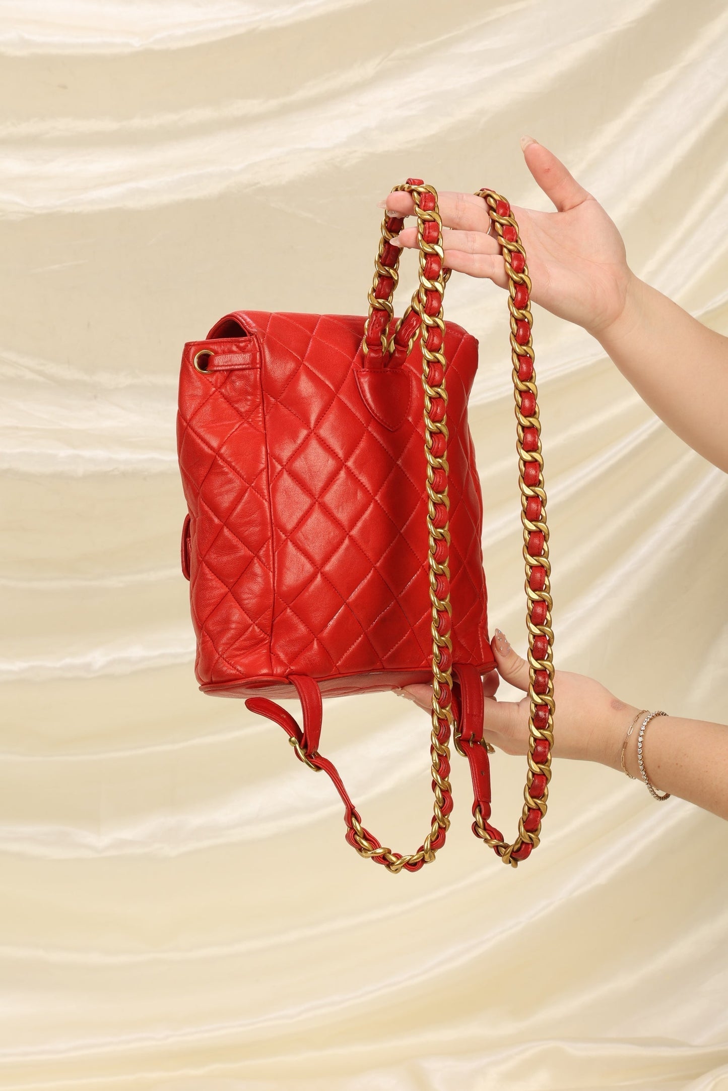 Extremely Rare Chanel Lambskin Double Turnlock Backpack