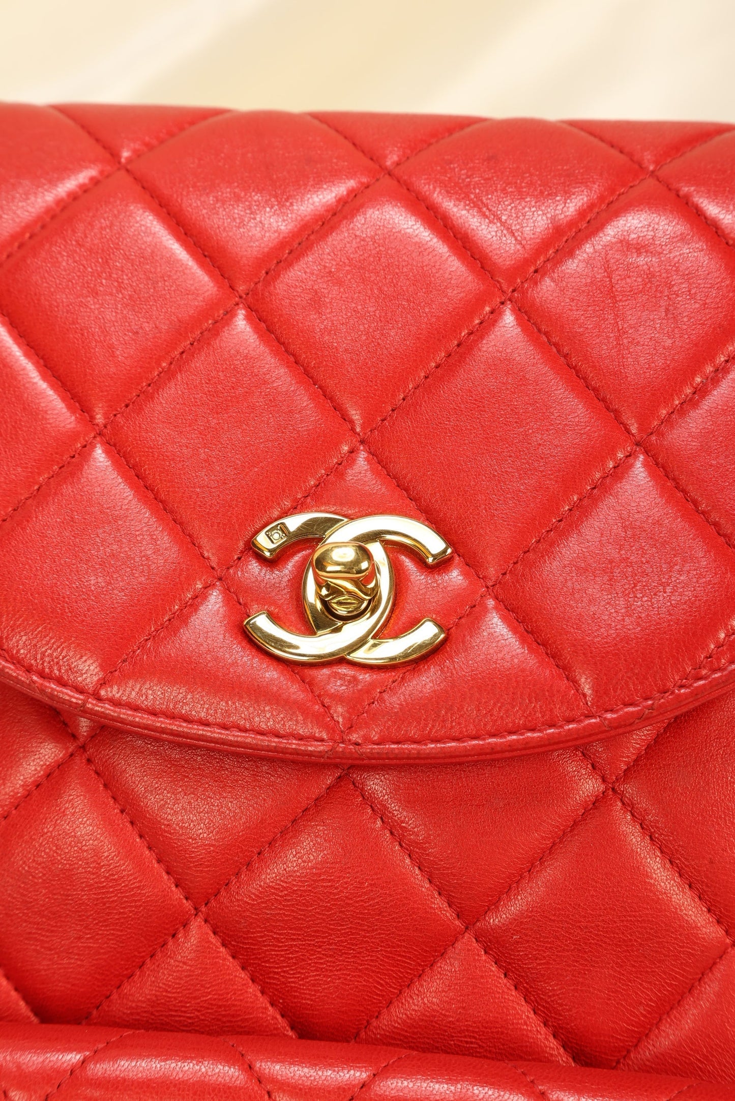 Extremely Rare Chanel Lambskin Double Turnlock Backpack