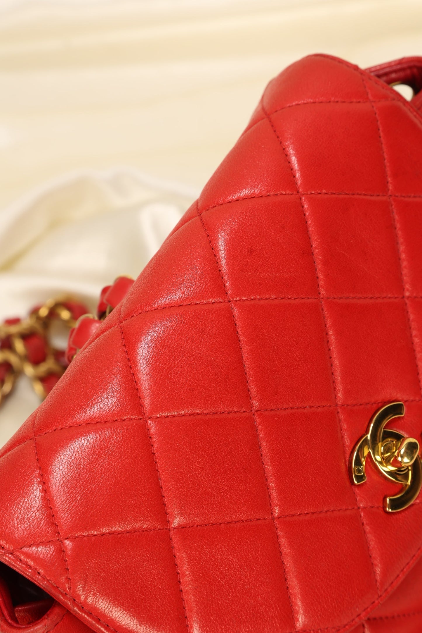 Extremely Rare Chanel Lambskin Double Turnlock Backpack