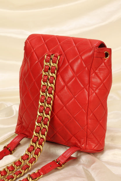 Extremely Rare Chanel Lambskin Double Turnlock Backpack