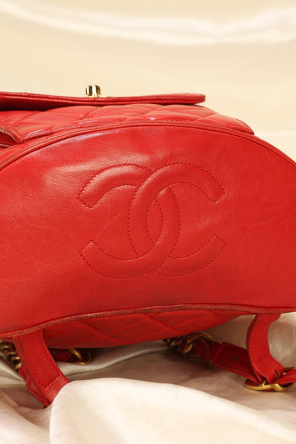 Extremely Rare Chanel Lambskin Double Turnlock Backpack