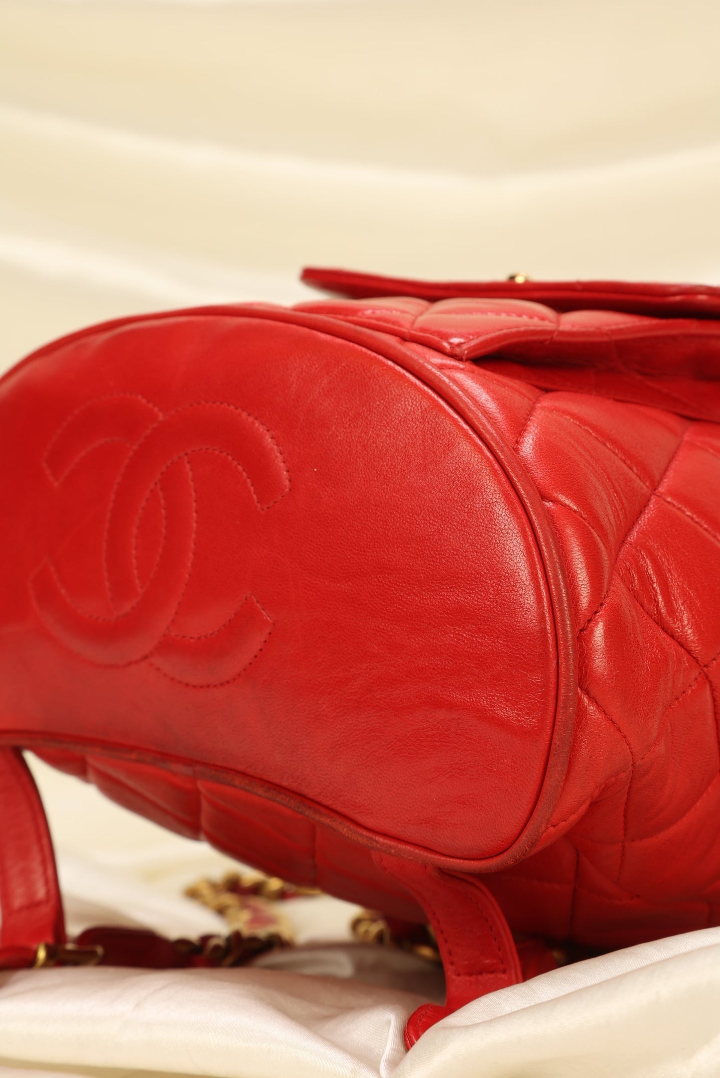 Extremely Rare Chanel Lambskin Double Turnlock Backpack