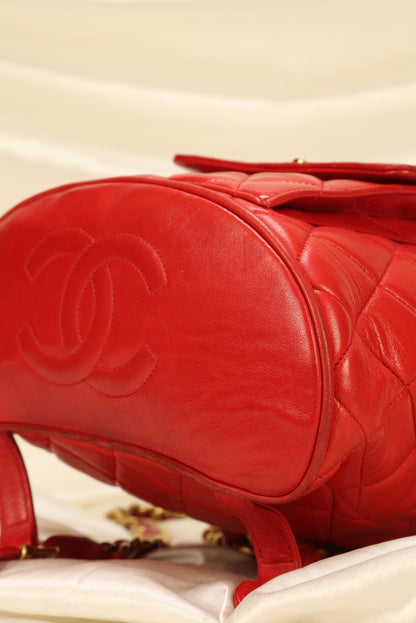 Extremely Rare Chanel Lambskin Double Turnlock Backpack