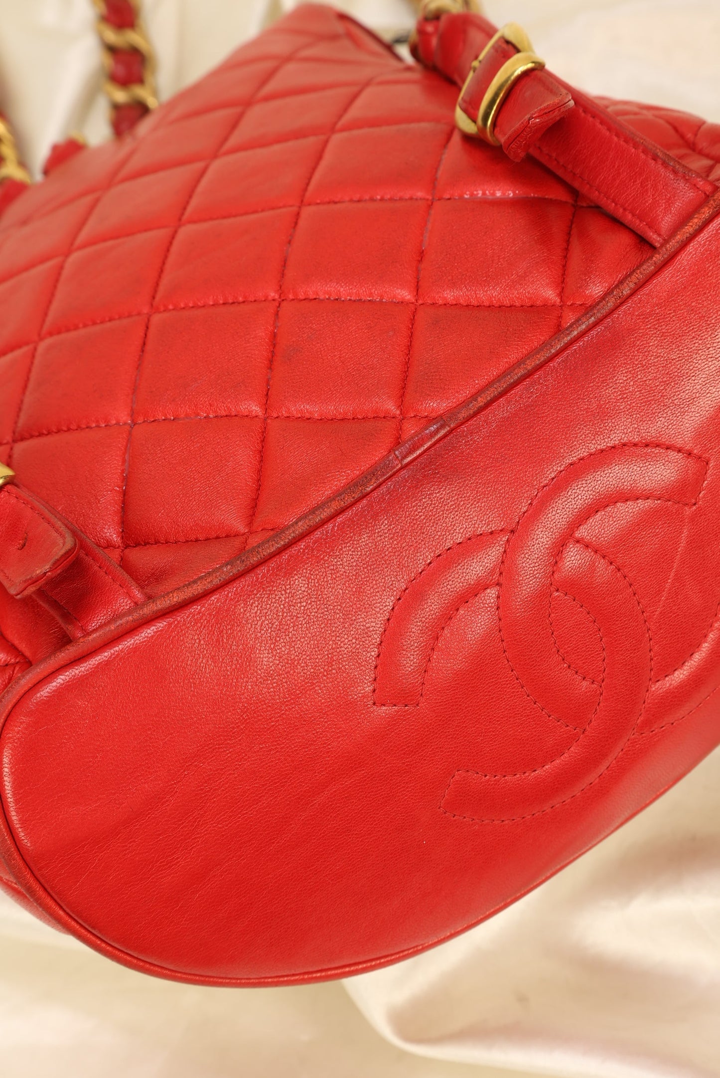 Extremely Rare Chanel Lambskin Double Turnlock Backpack