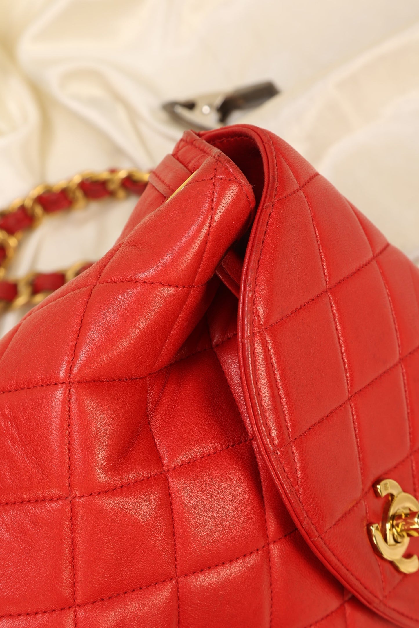 Extremely Rare Chanel Lambskin Double Turnlock Backpack