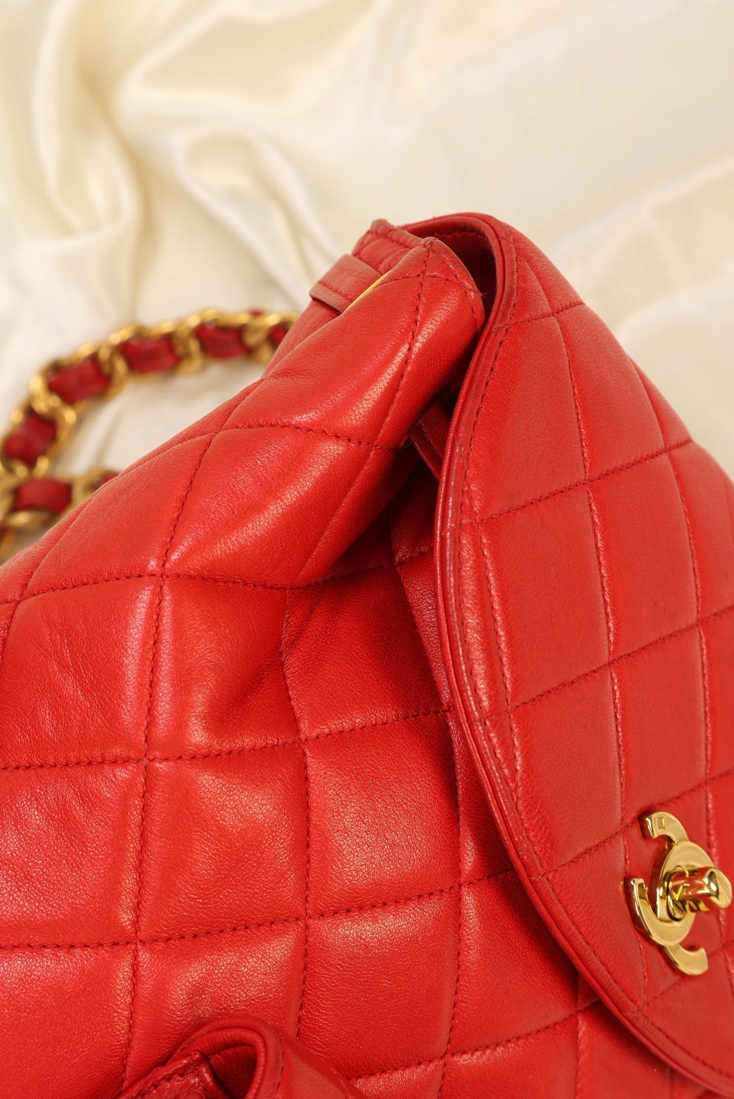 Extremely Rare Chanel Lambskin Double Turnlock Backpack
