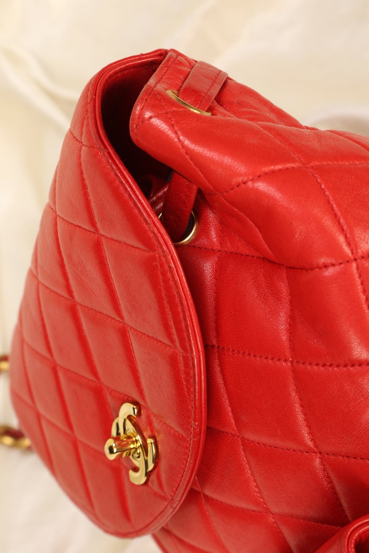 Extremely Rare Chanel Lambskin Double Turnlock Backpack