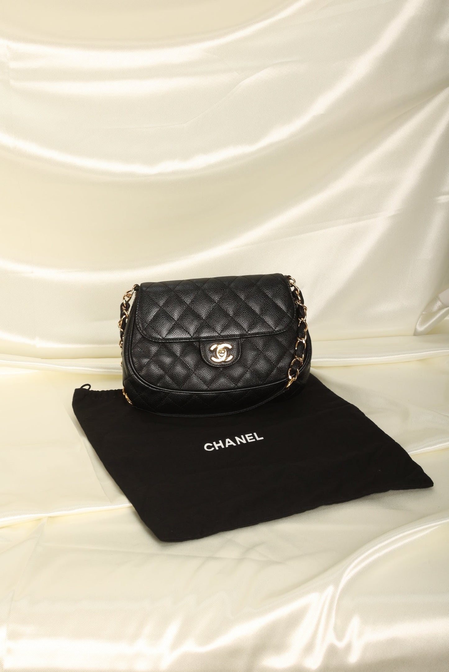 Extremely Rare Chanel Caviar Half Moon Flap