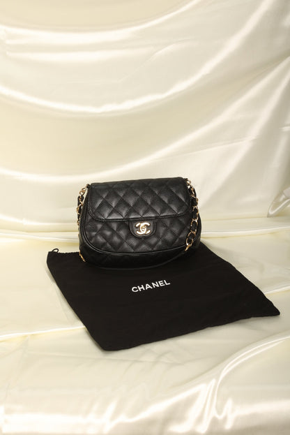 Extremely Rare Chanel Caviar Half Moon Flap