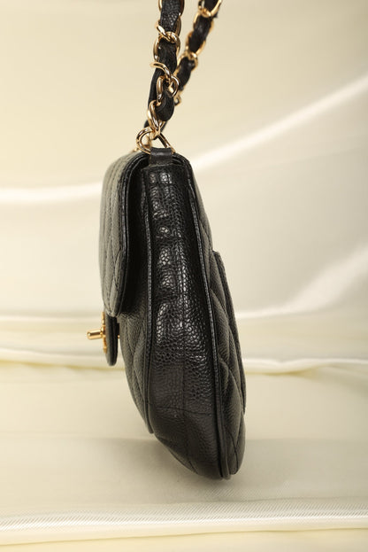 Extremely Rare Chanel Caviar Half Moon Flap