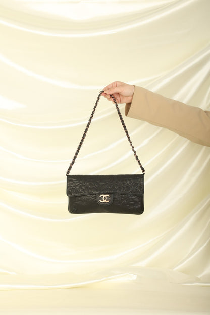 Extremely Rare Chanel Lambskin Camellia Pochette