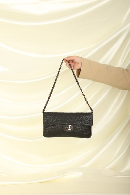 Extremely Rare Chanel Lambskin Camellia Pochette