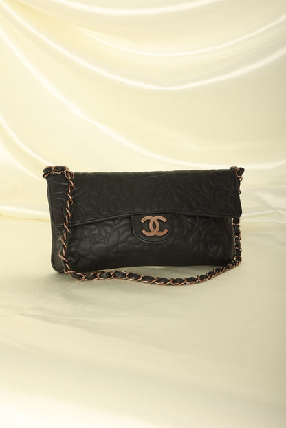 Extremely Rare Chanel Lambskin Camellia Pochette