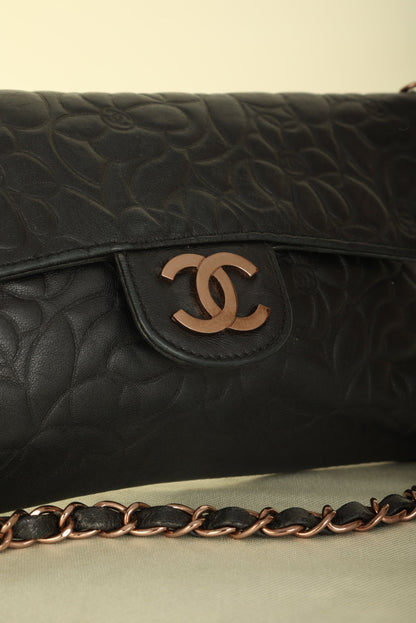 Extremely Rare Chanel Lambskin Camellia Pochette