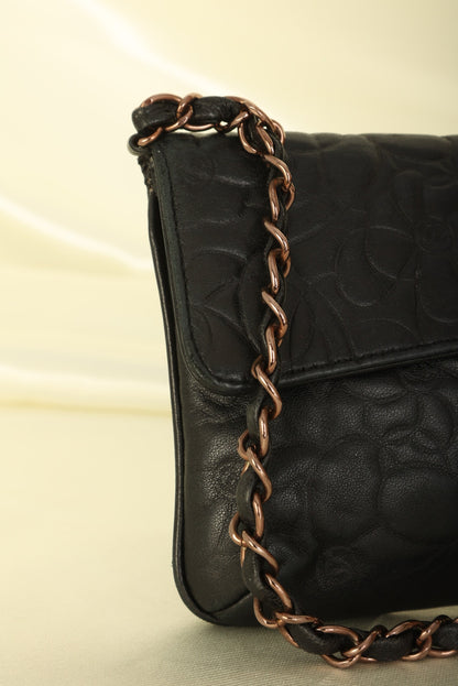 Extremely Rare Chanel Lambskin Camellia Pochette