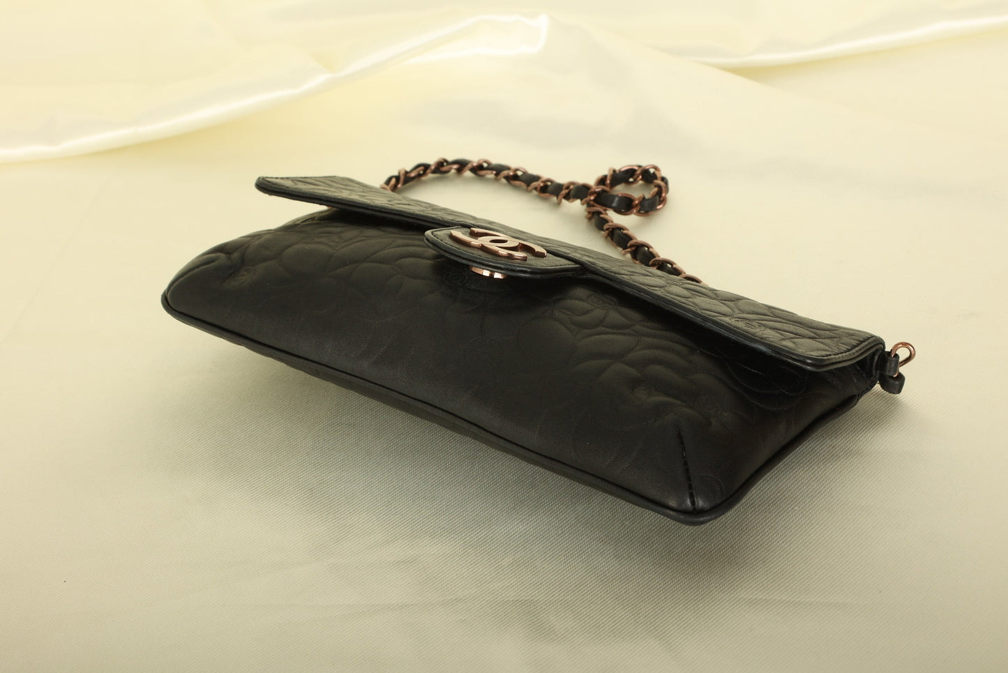 Extremely Rare Chanel Lambskin Camellia Pochette