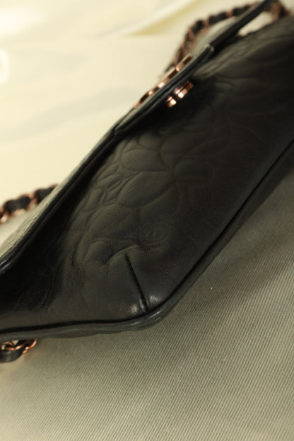 Extremely Rare Chanel Lambskin Camellia Pochette