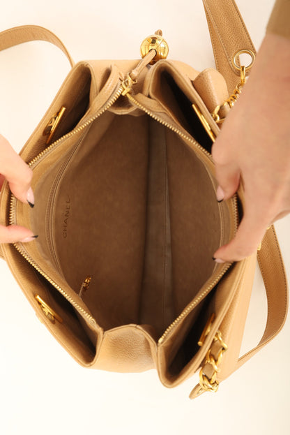 Chanel Caviar Turnlock Tote