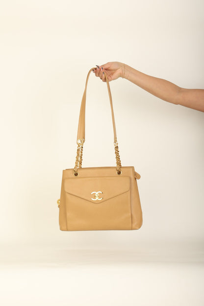 Chanel Caviar Turnlock Tote