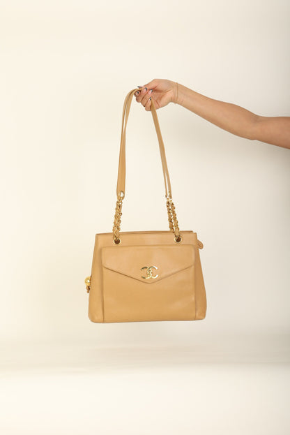 Chanel Caviar Turnlock Tote