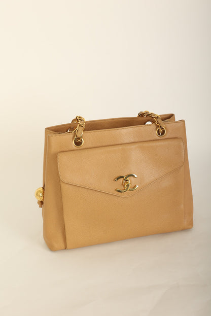 Chanel Caviar Turnlock Tote