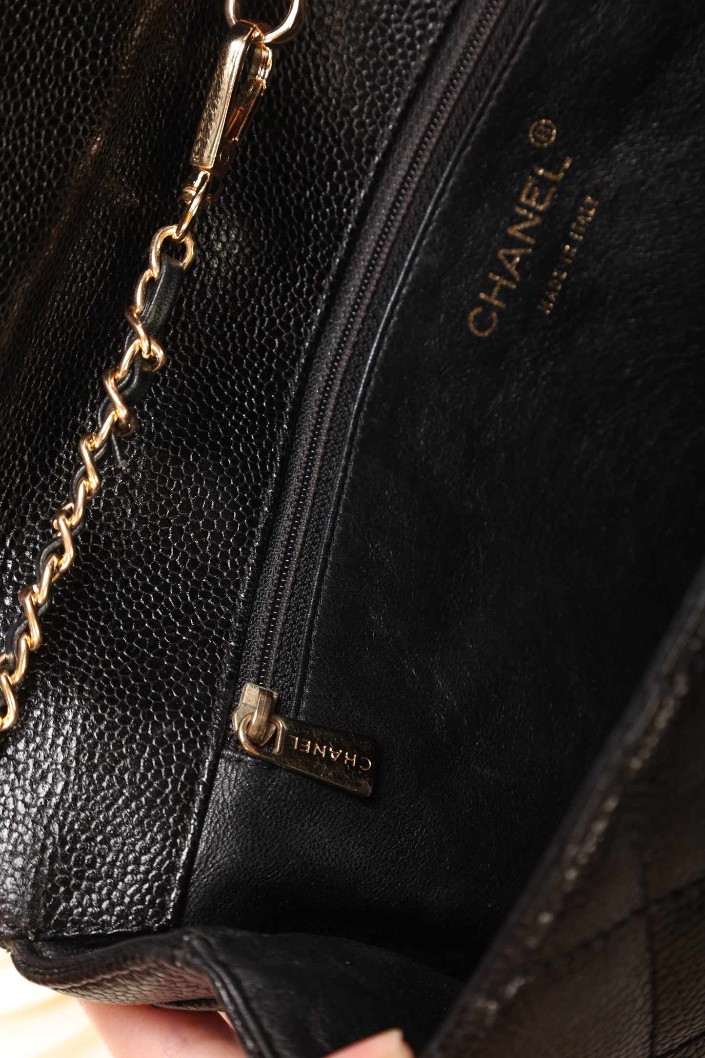 Chanel Caviar Clutch on Chain