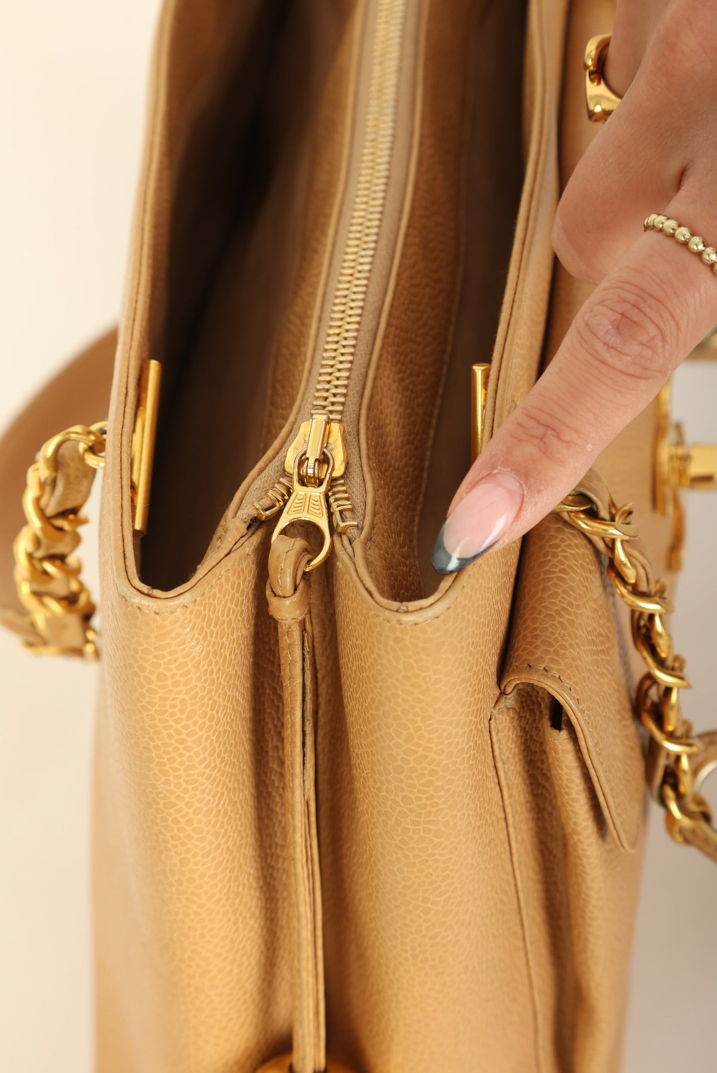 Chanel Caviar Turnlock Tote