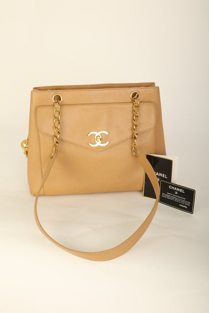 Chanel Caviar Turnlock Tote