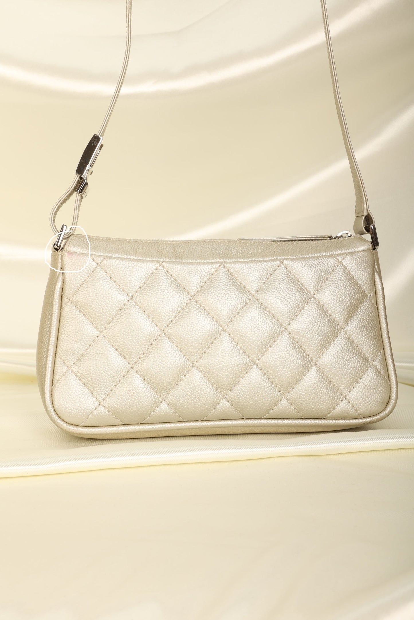 Chanel Metallic Caviar Pochette