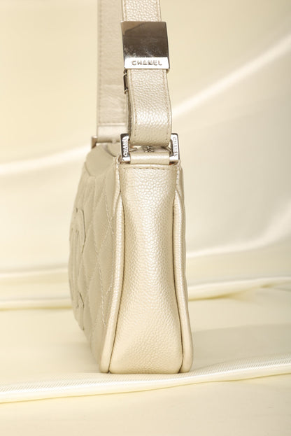 Chanel Metallic Caviar Pochette