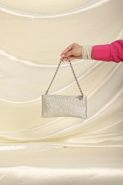 Chanel Metallic Camellia Pochette