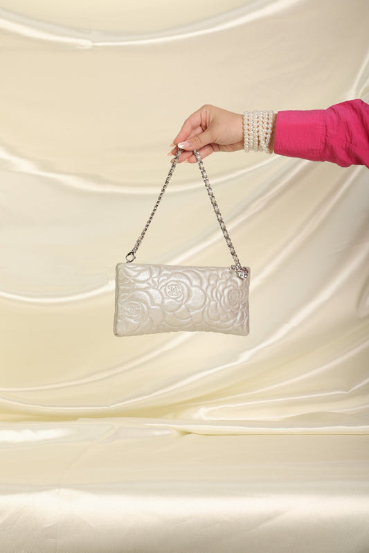 Chanel Metallic Camellia Pochette