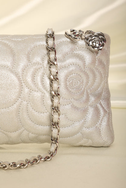 Chanel Metallic Camellia Pochette