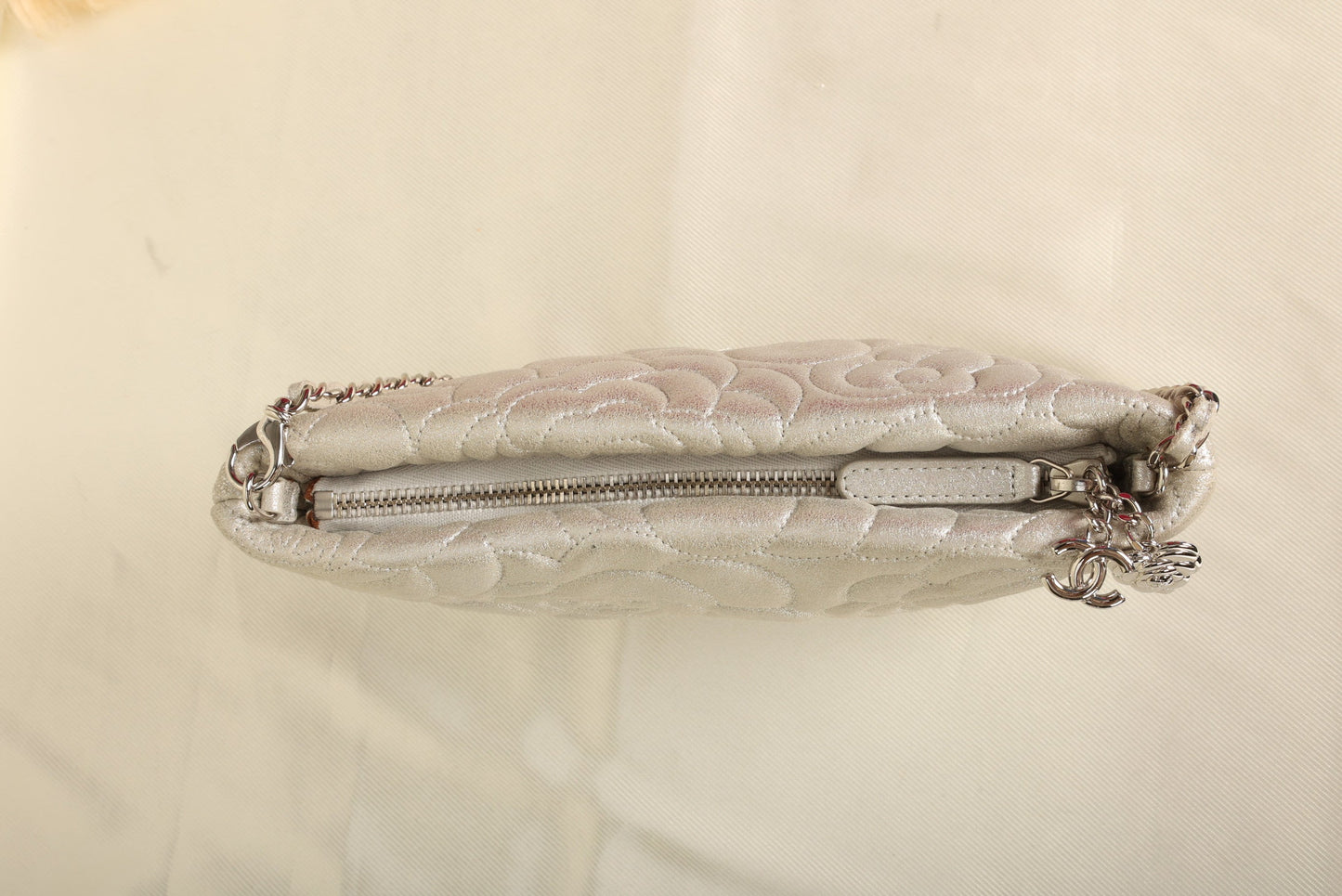 Chanel Metallic Camellia Pochette