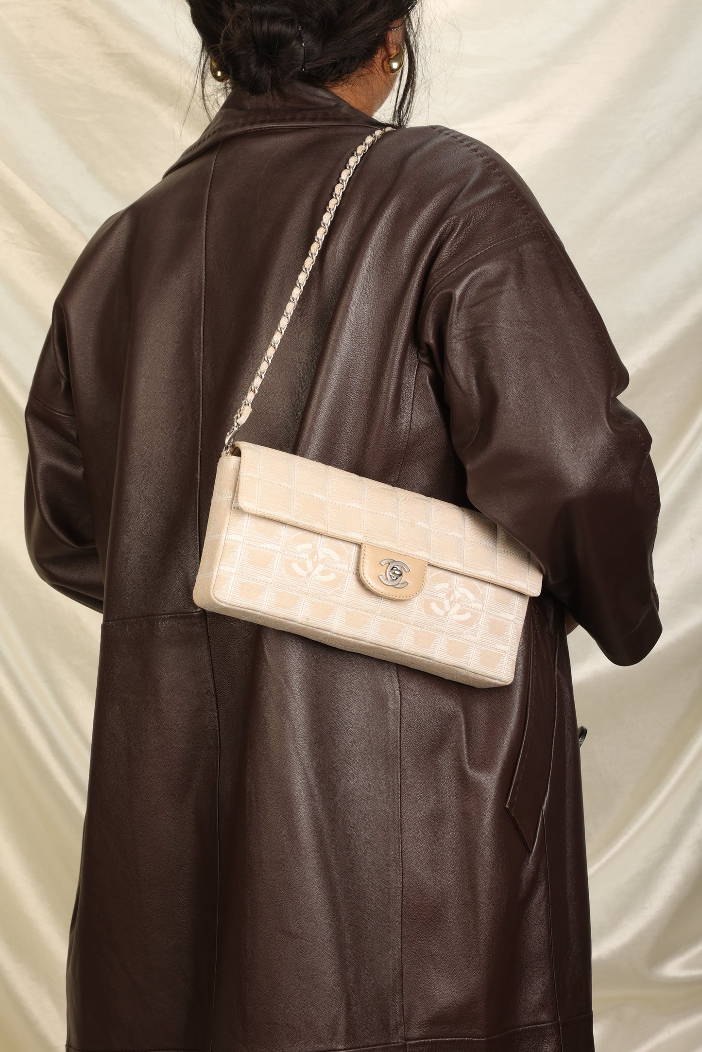 Chanel Nylon Ligne Chocolate Bar Pochette