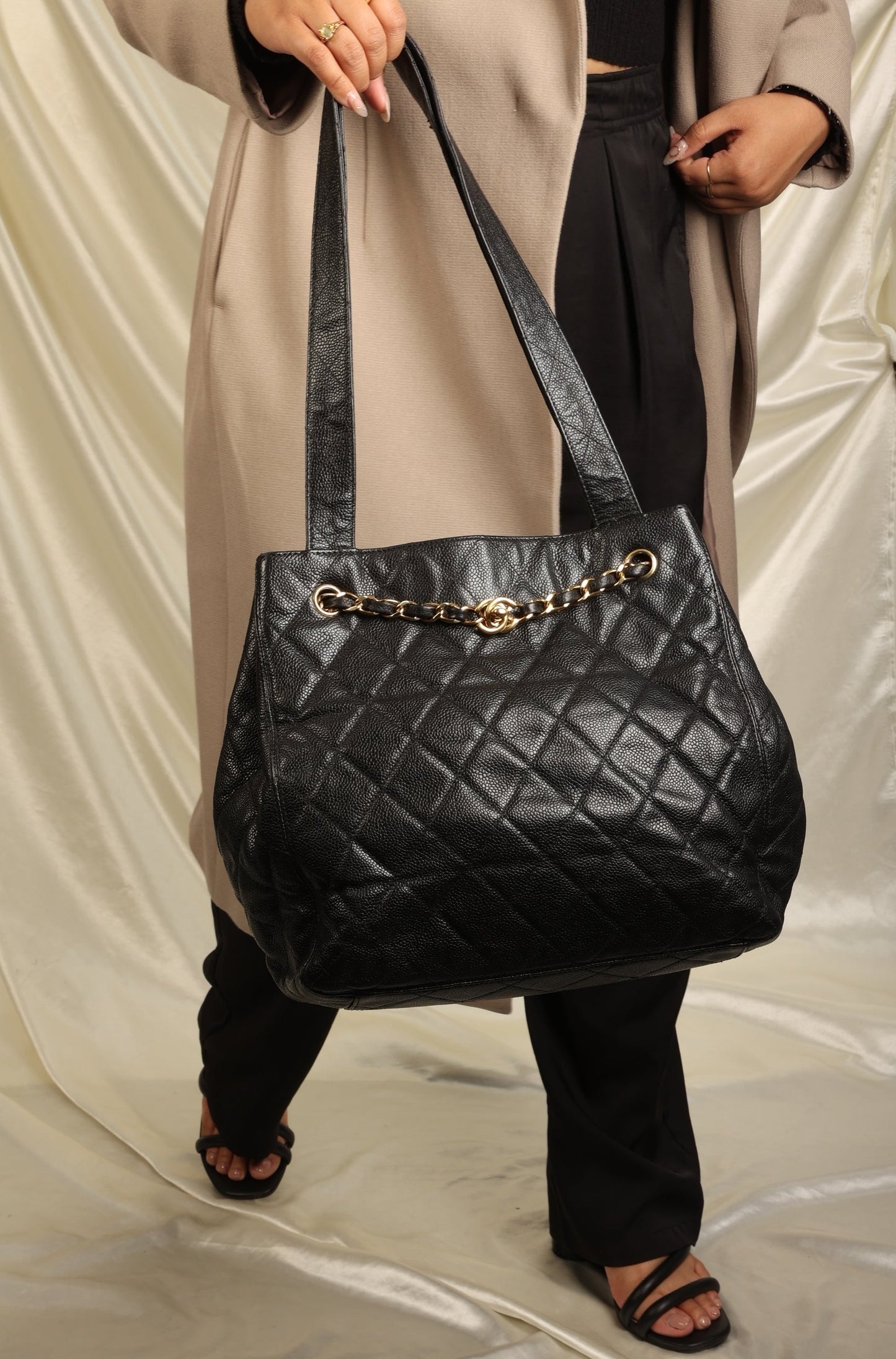 Chanel Caviar Turnlock Tote