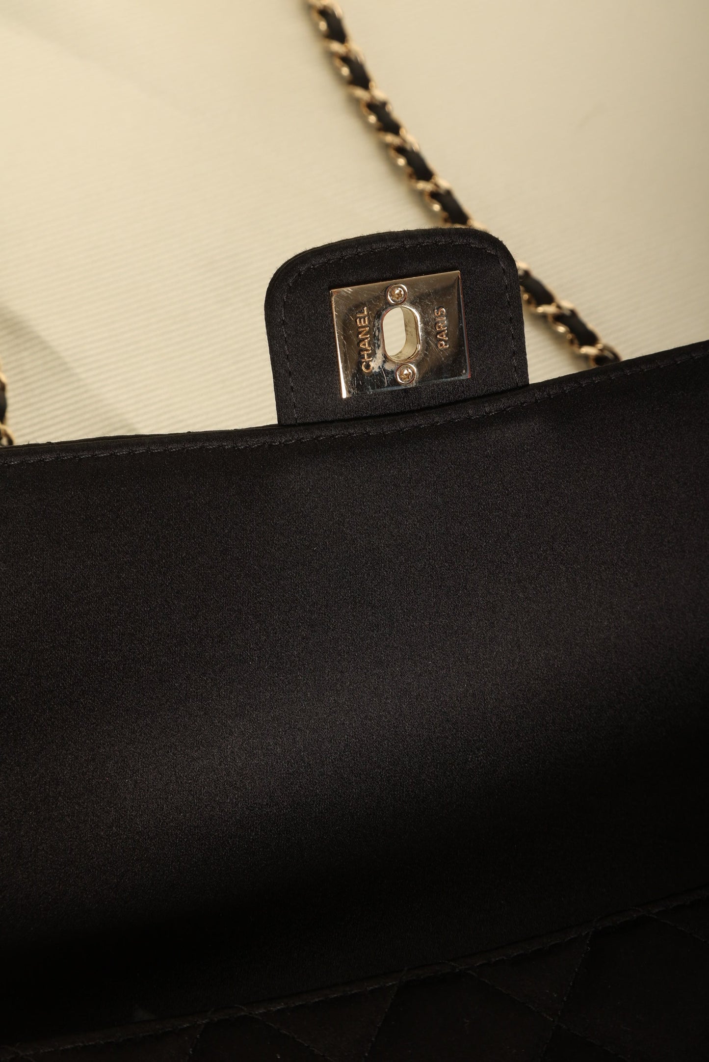 Chanel Satin Camellia Mini Flap