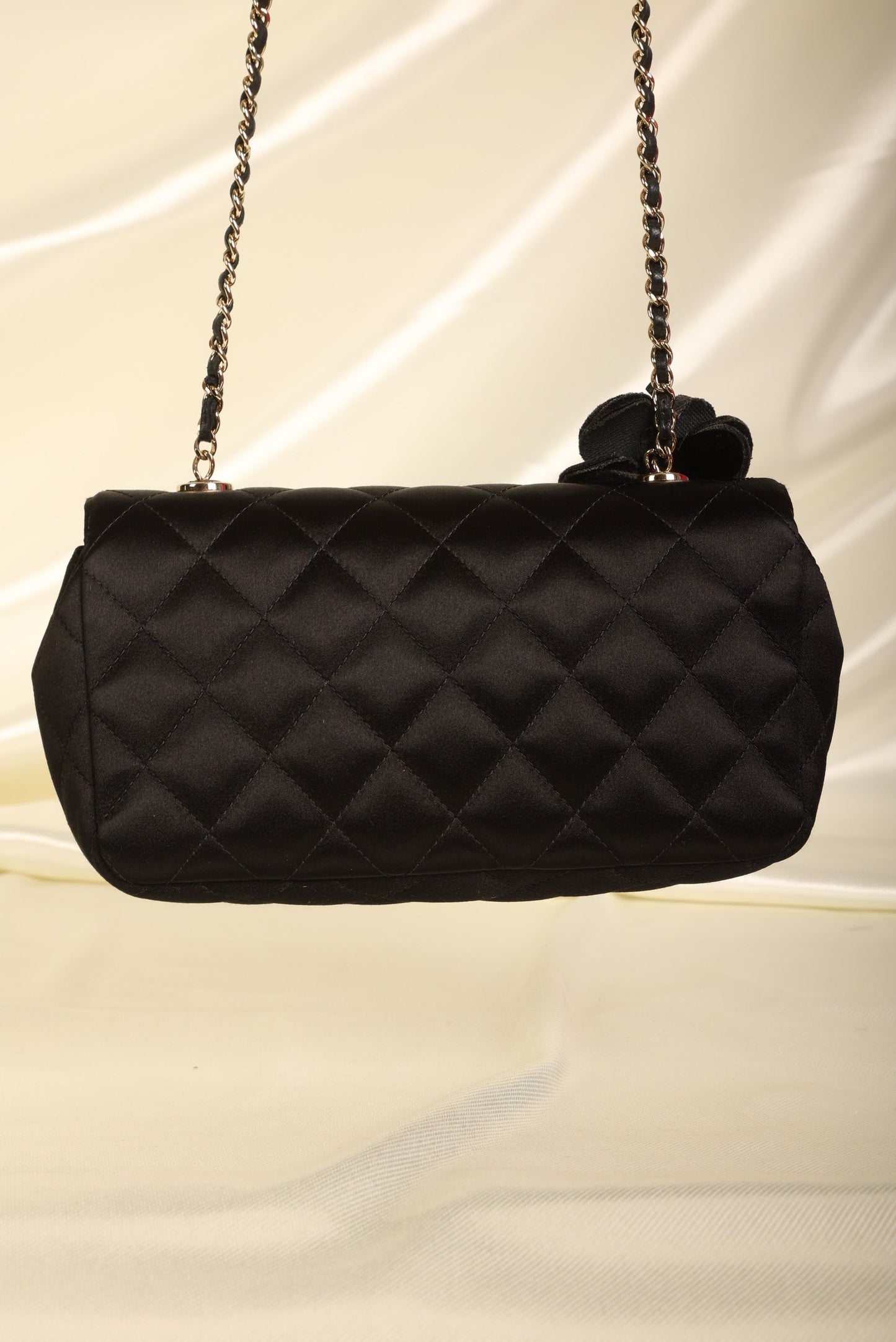 Chanel Satin Camellia Mini Flap