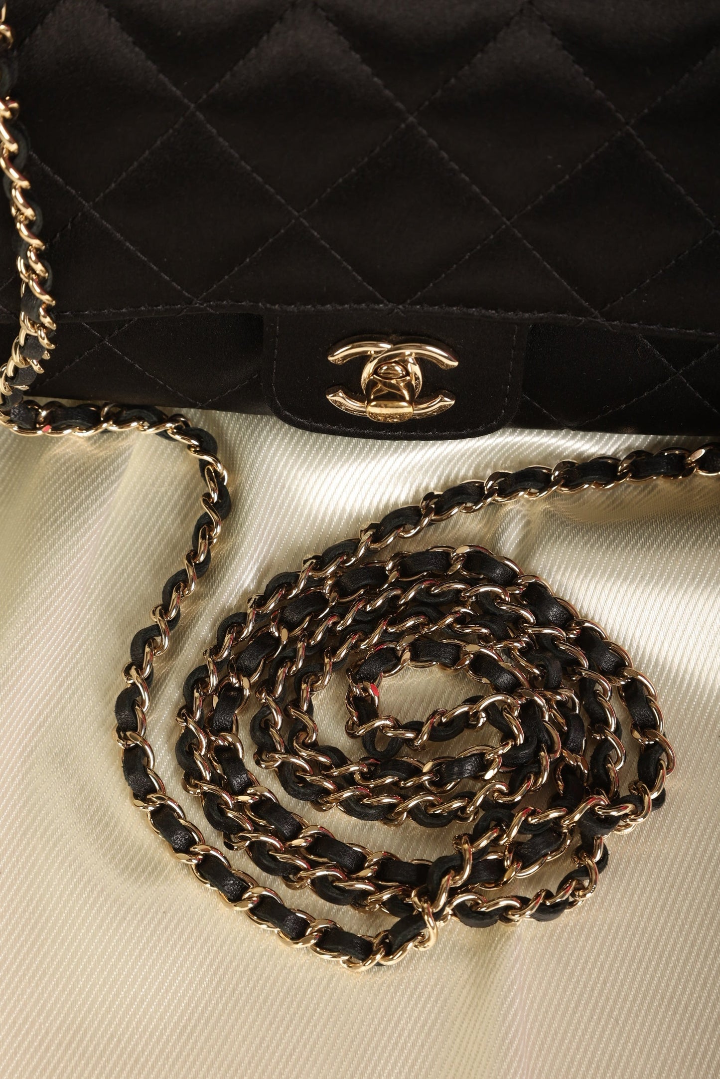 Chanel Satin Camellia Mini Flap
