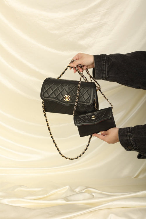 Extremely Rare Chanel 1989 Lambskin Trapezoid Flap with Wallet