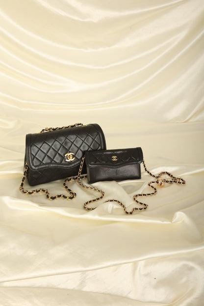 Extremely Rare Chanel 1989 Lambskin Trapezoid Flap with Wallet