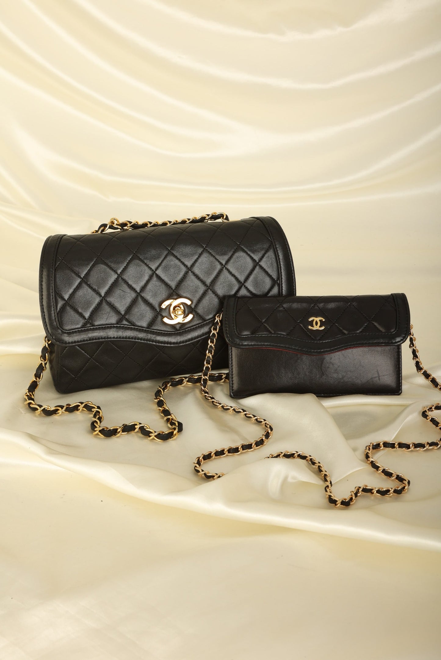 Extremely Rare Chanel 1989 Lambskin Trapezoid Flap with Wallet