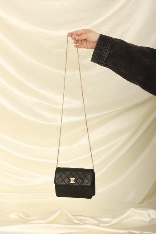 Extremely Rare Chanel 1991 Lambskin Mini Chain Flap